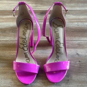Sam Edelman Yaro Hot Pink Leather Block Heel